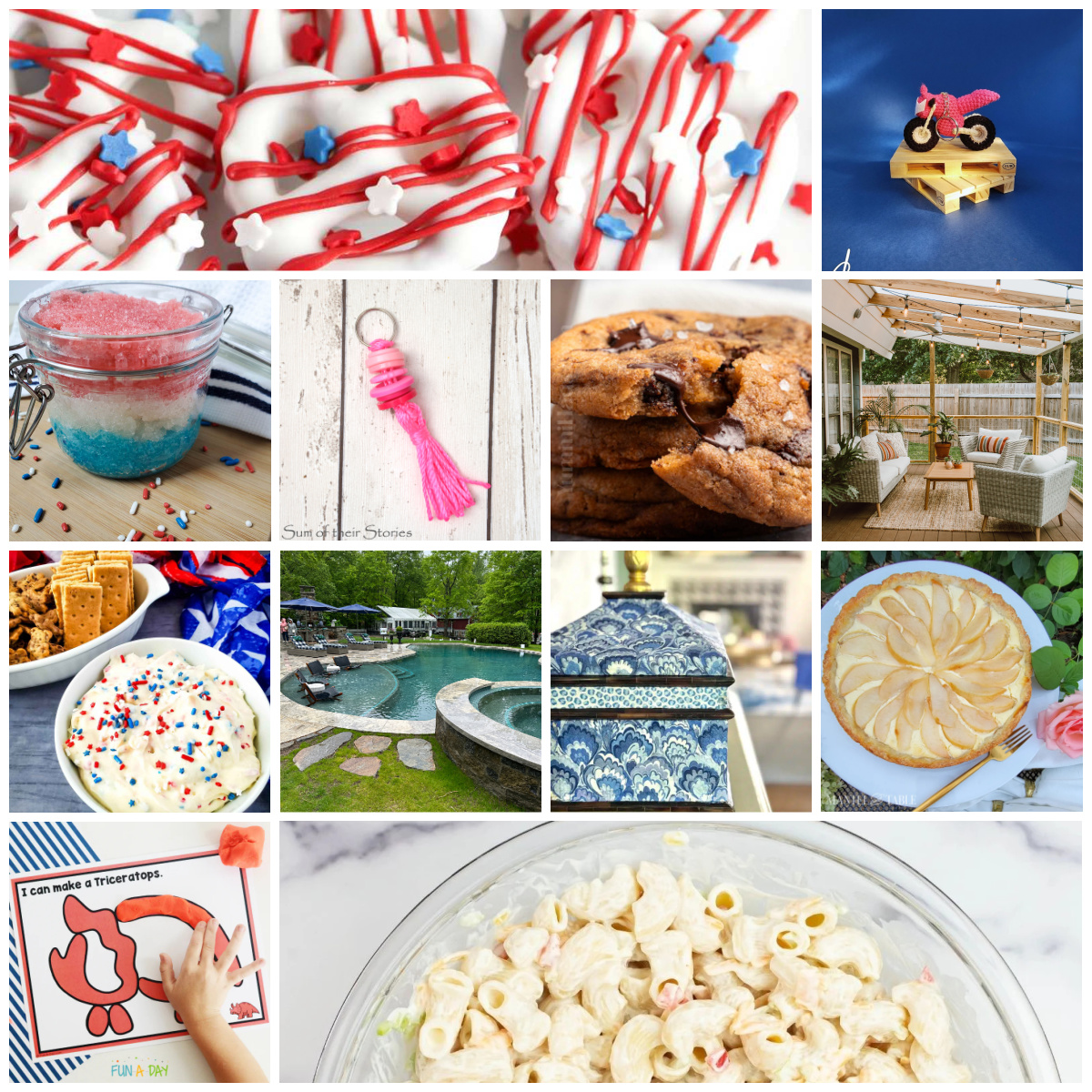 collage of summer and July 4th projects