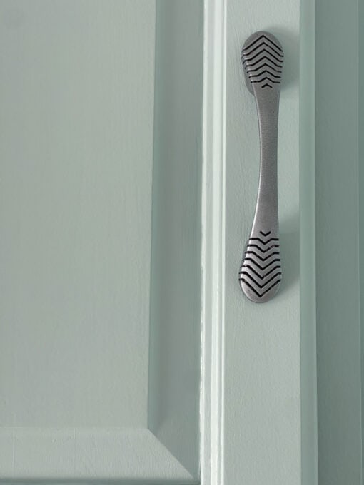 closeup of kitchen cabinet and hardware
