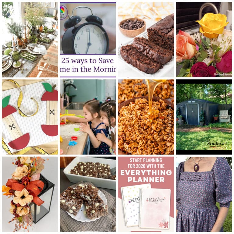 collage of fall project and decor