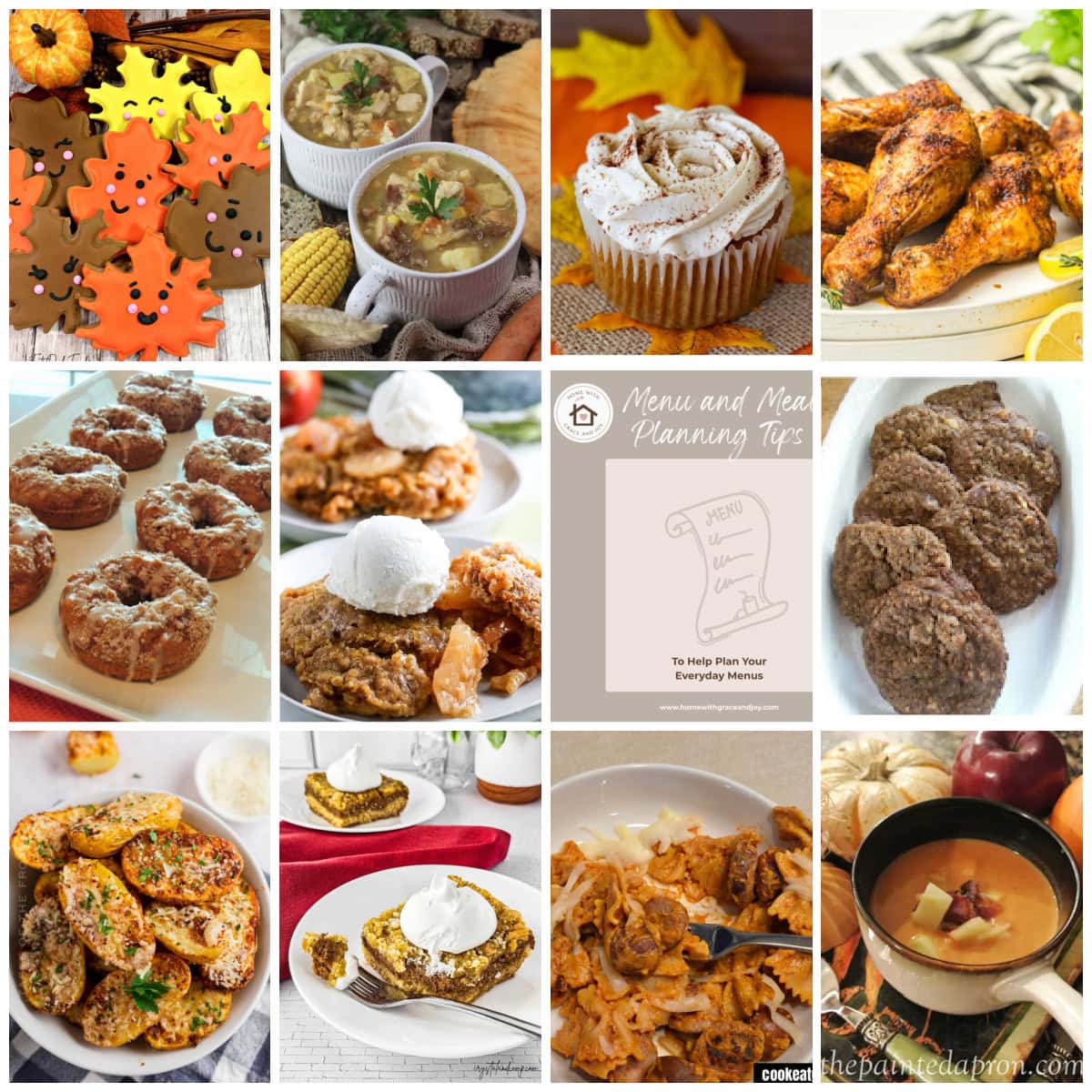 collage of fall food recipes