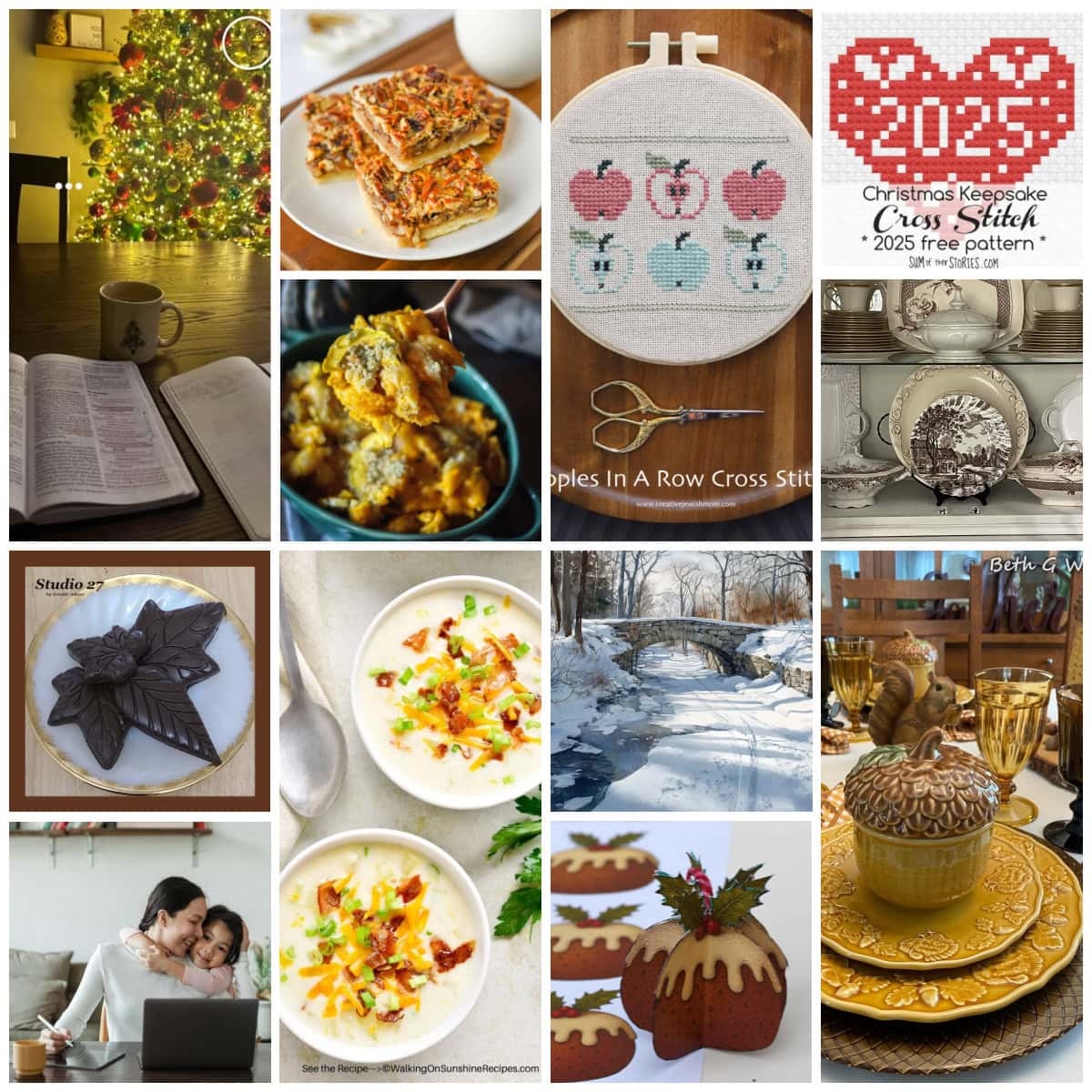 collage of Christmas and fall projects