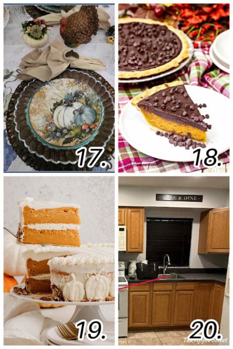 tuesday turn about 329 Thanksgiving Yum collage of holiday recipes, decor, crafts