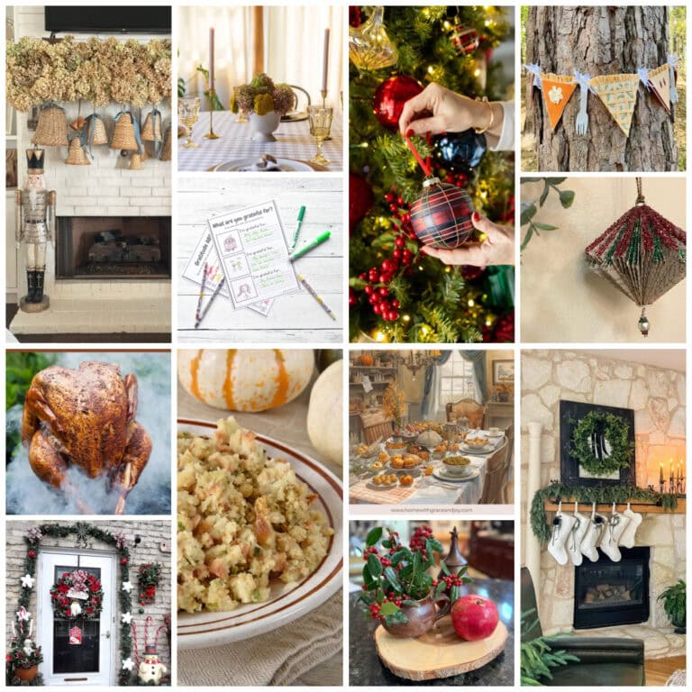 collage of thanksgiving and christmas projects