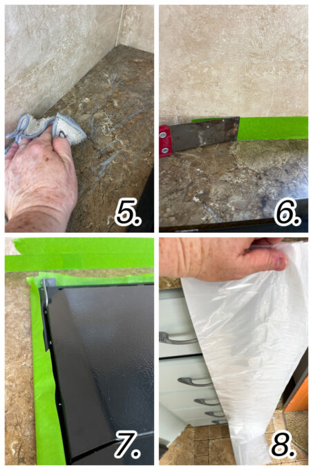 steps of how to prep counters