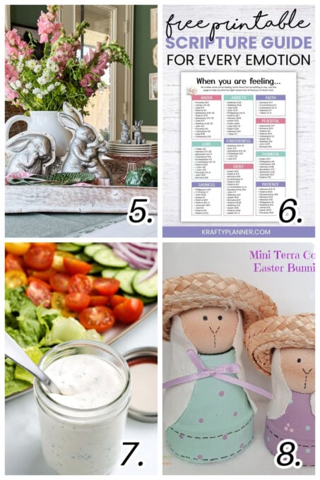 collage of spring projects and recipes
