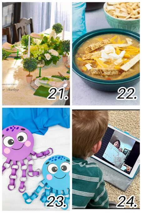 collage of spring projects and recipes