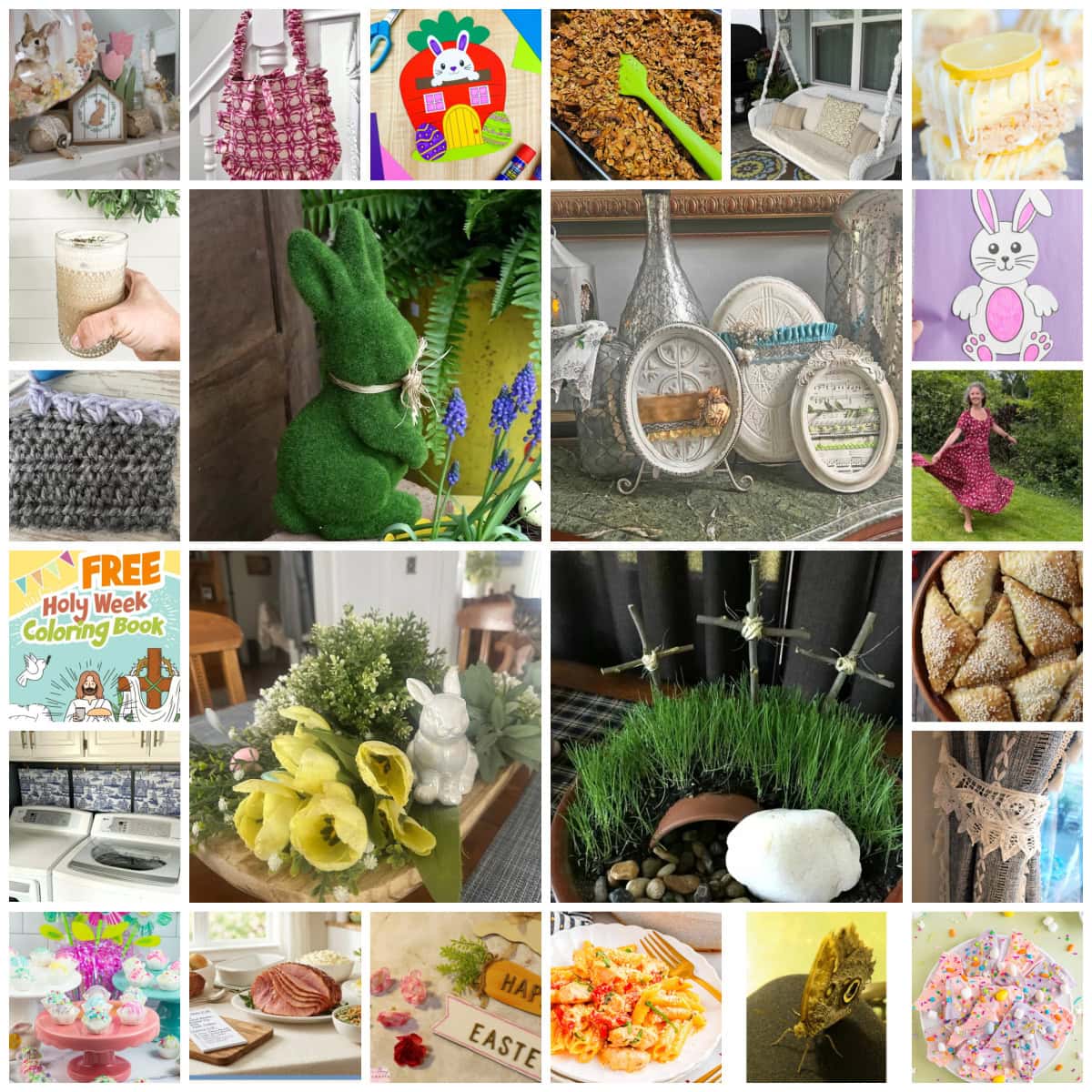 collage of Easter and spring projects and diys