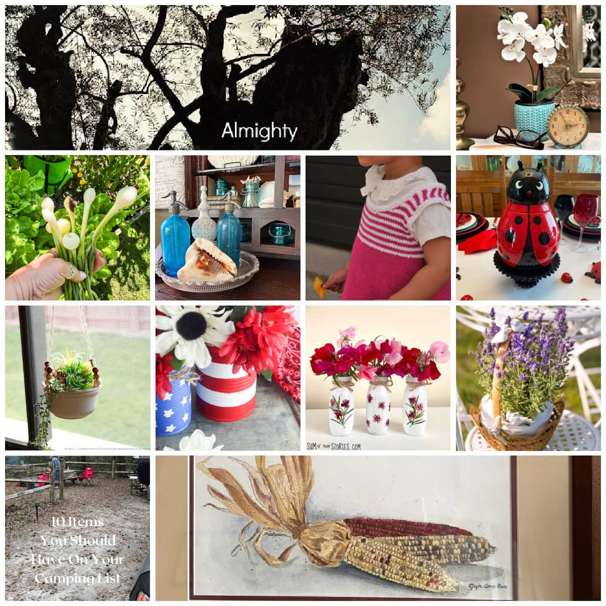 collage of spring and summer projects